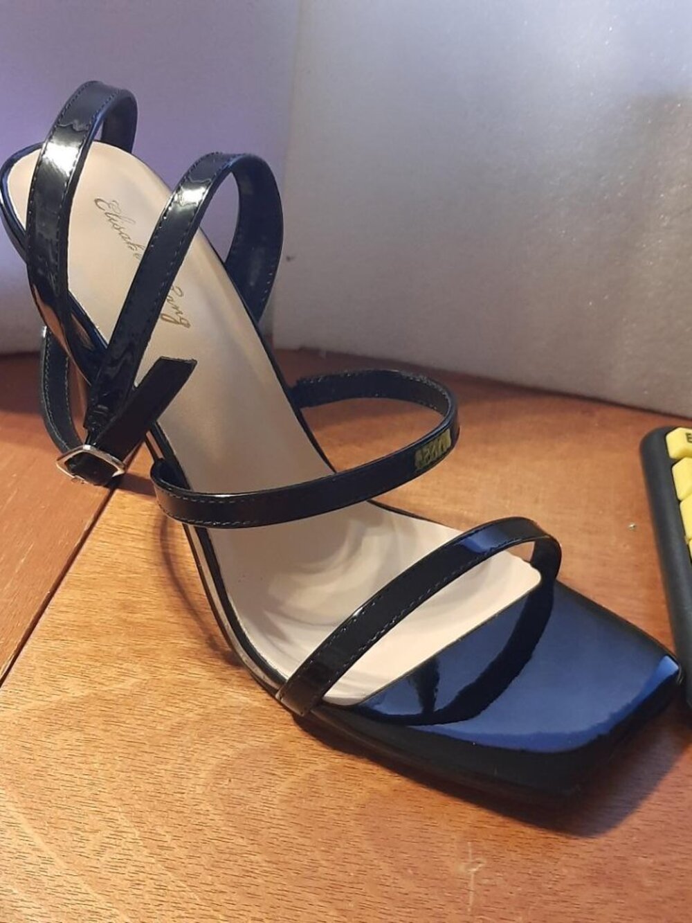 Elisabet Tang Women PU Triple Straps High Heel Sandals Size 9